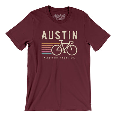 Austin Cycling Men/Unisex T-Shirt-Maroon-Allegiant Goods Co. Vintage Sports Apparel