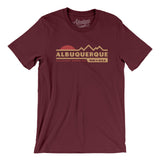Albuquerque Mountain Sunset Men/Unisex T-Shirt-Maroon-Allegiant Goods Co. Vintage Sports Apparel