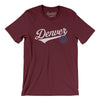 Denver Vintage Script Men/Unisex T-Shirt-Maroon-Allegiant Goods Co. Vintage Sports Apparel