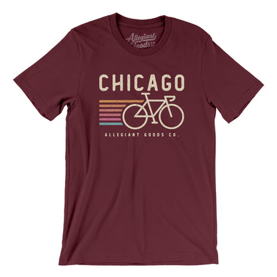Chicago Cycling Men/Unisex T-Shirt-Maroon-Allegiant Goods Co. Vintage Sports Apparel
