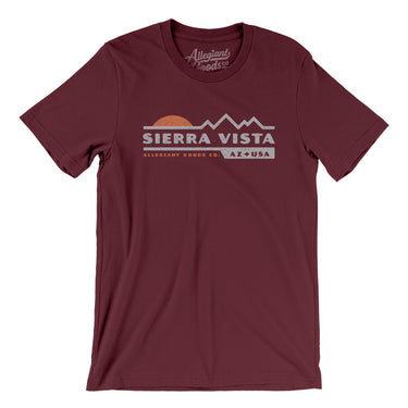 Sierra Vista Mountain Sunset Men/Unisex T-Shirt-Maroon-Allegiant Goods Co. Vintage Sports Apparel
