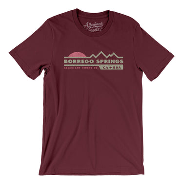 Borrego Springs Mountain Sunset Men/Unisex T-Shirt-Maroon-Allegiant Goods Co. Vintage Sports Apparel