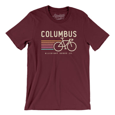 Columbus Cycling Men/Unisex T-Shirt-Maroon-Allegiant Goods Co. Vintage Sports Apparel
