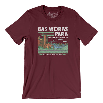 Gas Works Park Men/Unisex T-Shirt-Maroon-Allegiant Goods Co. Vintage Sports Apparel