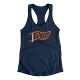Denver Pennant Women's Racerback Tank-Midnight Navy-Allegiant Goods Co. Vintage Sports Apparel
