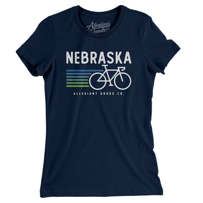 Nebraska Cycling Women's T-Shirt-Midnight Navy-Allegiant Goods Co. Vintage Sports Apparel
