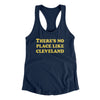There's No Place Like Cleveland Women's Racerback Tank-Midnight Navy-Allegiant Goods Co. Vintage Sports Apparel