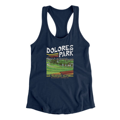 Dolores Park Women's Racerback Tank-Midnight Navy-Allegiant Goods Co. Vintage Sports Apparel