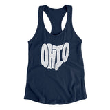 Ohio State Shape Text Women's Racerback Tank-Midnight Navy-Allegiant Goods Co. Vintage Sports Apparel