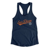 San Diego Vintage Script Women's Racerback Tank-Allegiant Goods Co. Vintage Sports Apparel