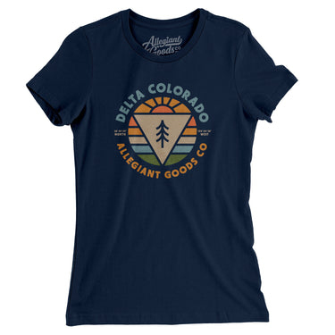 Delta Colorado Retro Badge Women's T-Shirt-Midnight Navy-Allegiant Goods Co. Vintage Sports Apparel