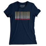 New Orleans Repeat Women's T-Shirt-Midnight Navy-Allegiant Goods Co. Vintage Sports Apparel