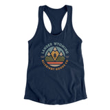 Lander Wyoming Retro Badge Women's Racerback Tank-Midnight Navy-Allegiant Goods Co. Vintage Sports Apparel