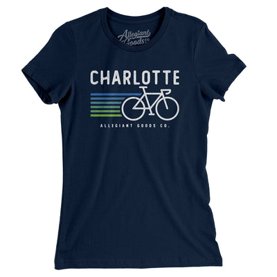 Charlotte Cycling Women's T-Shirt-Midnight Navy-Allegiant Goods Co. Vintage Sports Apparel