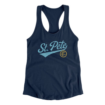 St Pete Vintage Script Women's Racerback Tank-Allegiant Goods Co. Vintage Sports Apparel