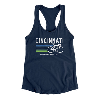Cincinnati Cycling Women's Racerback Tank-Midnight Navy-Allegiant Goods Co. Vintage Sports Apparel