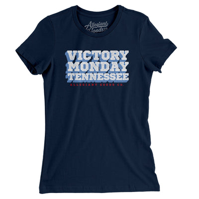 Victory Monday Tennessee Women's T-Shirt-Midnight Navy-Allegiant Goods Co. Vintage Sports Apparel