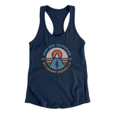 Lone Pine California Retro Badge Women's Racerback Tank-Midnight Navy-Allegiant Goods Co. Vintage Sports Apparel