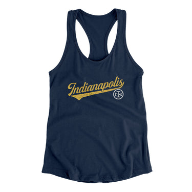 Indianapolis Vintage Script Women's Racerback Tank-Allegiant Goods Co. Vintage Sports Apparel