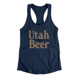 Utah Beer Women's Racerback Tank-Midnight Navy-Allegiant Goods Co. Vintage Sports Apparel