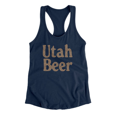 Utah Beer Women's Racerback Tank-Midnight Navy-Allegiant Goods Co. Vintage Sports Apparel