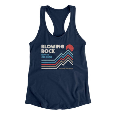 Blowing Rock North Carolina Women's Racerback Tank-Midnight Navy-Allegiant Goods Co. Vintage Sports Apparel