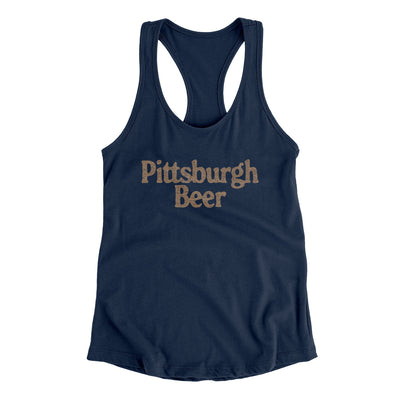 Pittsburgh Beer Women's Racerback Tank-Midnight Navy-Allegiant Goods Co. Vintage Sports Apparel