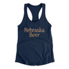 Nebraska Beer Women's Racerback Tank-Midnight Navy-Allegiant Goods Co. Vintage Sports Apparel