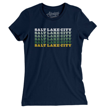 Salt Lake City Repeat Women's T-Shirt-Midnight Navy-Allegiant Goods Co. Vintage Sports Apparel