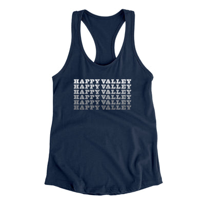 Happy Valley Repeat Women's Racerback Tank-Midnight Navy-Allegiant Goods Co. Vintage Sports Apparel