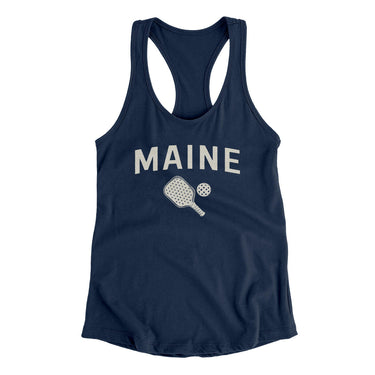 Maine Pickleball Women's Racerback Tank-Midnight Navy-Allegiant Goods Co. Vintage Sports Apparel