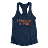 Chicago's Number 1 Fan Women's Racerback Tank-Midnight Navy-Allegiant Goods Co. Vintage Sports Apparel