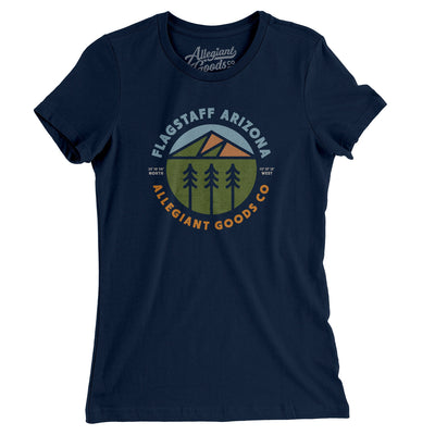 Flagstaff Arizona Retro Badge Women's T-Shirt-Midnight Navy-Allegiant Goods Co. Vintage Sports Apparel