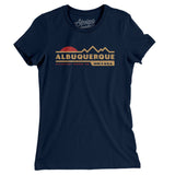 Albuquerque Mountain Sunset Women's T-Shirt-Midnight Navy-Allegiant Goods Co. Vintage Sports Apparel