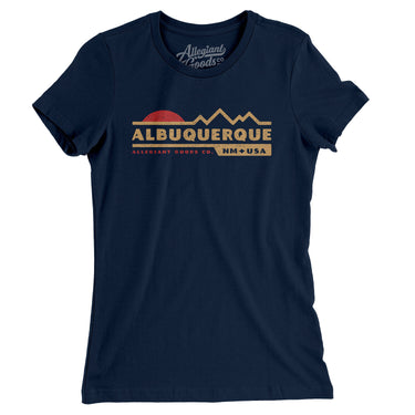 Albuquerque Mountain Sunset Women's T-Shirt-Midnight Navy-Allegiant Goods Co. Vintage Sports Apparel