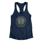 Telluride Colorado Retro Badge Women's Racerback Tank-Midnight Navy-Allegiant Goods Co. Vintage Sports Apparel