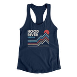 Hood River Oregon Women's Racerback Tank-Midnight Navy-Allegiant Goods Co. Vintage Sports Apparel