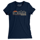 St. George Mountain Sunset Women's T-Shirt-Midnight Navy-Allegiant Goods Co. Vintage Sports Apparel