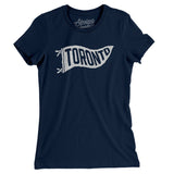 Toronto Pennant Women's T-Shirt-Midnight Navy-Allegiant Goods Co. Vintage Sports Apparel