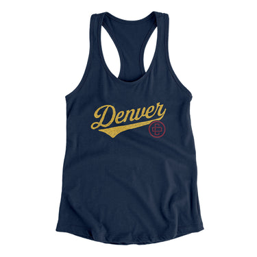 Denver Vintage Script Women's Racerback Tank-Allegiant Goods Co. Vintage Sports Apparel