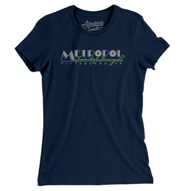 Metropol Industrial Dancing Pittsburgh Women's T-Shirt-Midnight Navy-Allegiant Goods Co. Vintage Sports Apparel