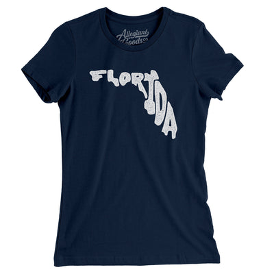 Florida State Shape Text Women's T-Shirt-Midnight Navy-Allegiant Goods Co. Vintage Sports Apparel