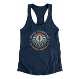Ouray Colorado Retro Badge Women's Racerback Tank-Midnight Navy-Allegiant Goods Co. Vintage Sports Apparel