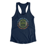 Talladega Alabama Retro Badge Women's Racerback Tank-Midnight Navy-Allegiant Goods Co. Vintage Sports Apparel