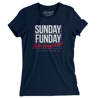 Sunday Funday New England Women's T-Shirt-Midnight Navy-Allegiant Goods Co. Vintage Sports Apparel