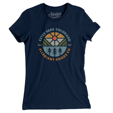 Estes Park Colorado Retro Badge Women's T-Shirt-Midnight Navy-Allegiant Goods Co. Vintage Sports Apparel