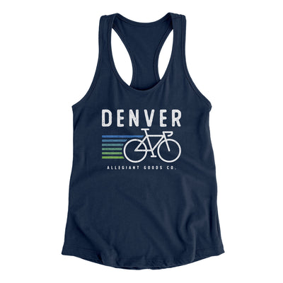 Denver Cycling Women's Racerback Tank-Midnight Navy-Allegiant Goods Co. Vintage Sports Apparel