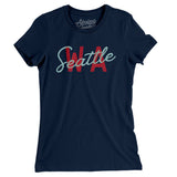 Seattle Wa Overprinted Women's T-Shirt-Allegiant Goods Co. Vintage Sports Apparel