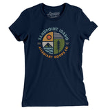 Sandpoint Idaho Retro Badge Women's T-Shirt-Midnight Navy-Allegiant Goods Co. Vintage Sports Apparel