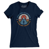 Lone Pine California Retro Badge Women's T-Shirt-Midnight Navy-Allegiant Goods Co. Vintage Sports Apparel